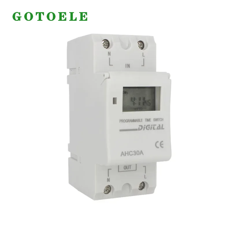 Temporizador digital programable semanal en carril DIN AHC30A