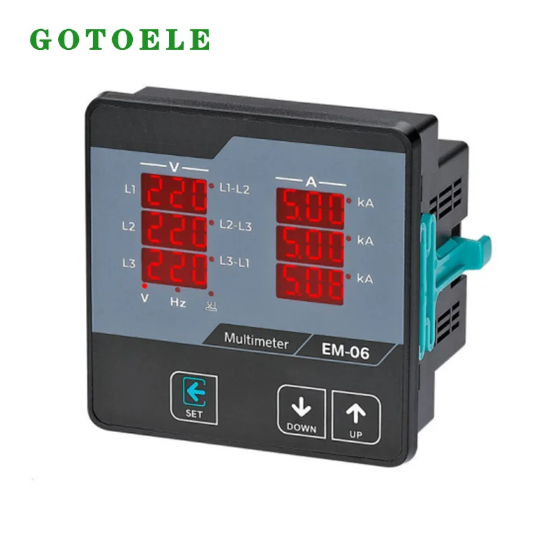 Medidor de panel digital de corriente de voltaje trifásico EM-06